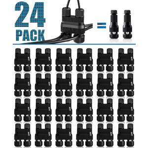 SUNVIE Fastlock2 Low Voltage Wire Connector Landscape Lighting Connectors 14-18 Gauge Waterproof Low Voltage Connectors Outdoor Landscape Wire Connector for Garden Yard Path Lights, 24 Pack