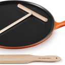 Le Creuset Enameled Cast Iron Traditional Round Crepe Pan, 10.25", Flame