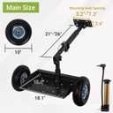 Lawn Mower Wheels Sulky, Walk Behind Mower-Sulky, Lawn Trailer with Dual 10" Vacuum Tires for Mower, Easy Forward & Reverse Lawn Mower Trailer, Black