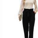 Fancyinn Women's 2 piece Black and Apricot Shirt Size L