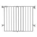 Babelio 34" Extra Tall Baby/Dog Gate with No Threshold Design Walk Thru Door, 26-43" Auto Close Safety Gate for Babies, Elders and Pets, Fits Doorways, Stairs, and Entryways, Grey