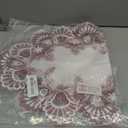 Grelucgo Small Handmade Crochet Cotton Lace Table Runner Dresser Scarf, Ribbon Embroidery (Rectangle 16 x 36 inch)