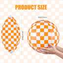 FairySandy 12 Pack Beach Balls, 12 Inch Orange and White Checkered Themed Beach Balls Bulk Inflatable Large Floating Ball for Summer Swimming Pool Activities Game Gift Birthday Party Supplies