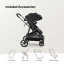 Mompush Wiz 2 in 1 Baby Stroller with Infant Pramette Mode, One Hand Fold Convertible Newborn to Toddler Stroller with Reversible Seat and Large UPF 50+ Canopy