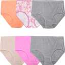 Fruit of the Loom Women's 360 Stretch Underwear, High Performance Stretch for Effortless Comfort, Plus Size (7, Cotton Blend - Brief - 6 Pack