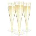 Prestee 5 Plastic Champagne Flutes - Gold Champagne Flutes Plastic - Gold Disposable Mimosa Flute - Party Supplies - Disposable Cocktail Glasses - Mimosa Bar, Wedding, Shower Party