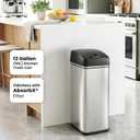 iTouchless 50L / 13 Gal. Dog-Proof Sensor Kitchen Trash Can | Odor Filter