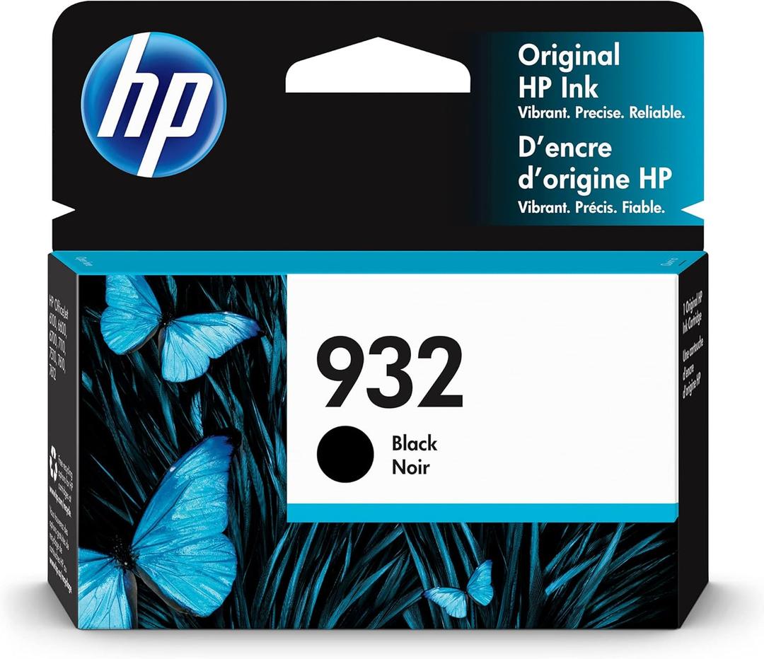HP 932 Black Ink Cartridge | Works with HP OfficeJet 6100, 6600, 6700, 7110, 7510, 7610 Series | CN057AN