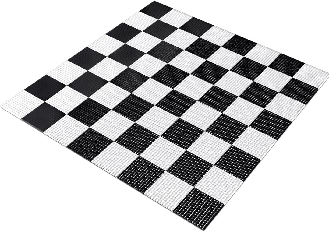 7.9*7.9ft Giant Chess Board, Chess Not Included, Plastic Giant Mat for Outdoor Yard Lawn Games, Compatible with 25 Inch 37 Inch 49 Inch Chess Sets and 10 Inch Checkers
