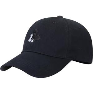 Cartoon Baseball Cap Embroidery and Printing Sun Hats Men Women Hip Hop Baseball Hat for Outdoor Sports Decoration (One Size, Black)