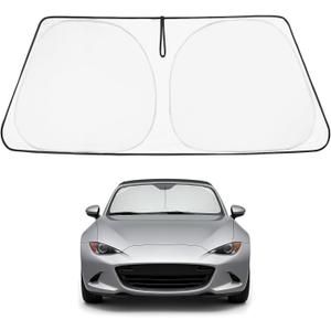 Proadsy 2025 Upgrade Windshield Sun Shade Custom Fit Mazda MX-5 Miata Convertible 2017-2019 4-Layer Foldable Front Sunshade Protector Sun Visor Blocks UV Rays Keep Car Cooler