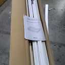 Bellemave Queen Size Floor Bed with Door and Fence for Kids, Montessori Floor Bed with Slats and Safety Guardrails,Solid Wood Floor Bed Frame Queen Size for Girls Boys(Queen,White)