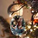 15pcs Sublimation Ceramic Ornaments Blank, 3.15x2.24 Inch White Oval Ceramic Ornament Bulk with Rope for Heat Press Printing Crafting DIY Personalized Christmas Home Decoration