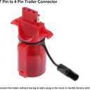 X AUTOHAUX 7 Pin to 4 Pin Trailer Connector 7 Way to 4 Way Round-to-Flat Trailer Adapter Converter Socket Plug for Tow Hitch Tailgate LED Waterproof 12V