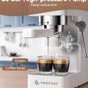 AMZCHEF Espresso Machine 20 Bar, Compact Espresso Maker with Steam Milk Frother, Coffee Maker with 50oz Removable Water Tank for Home, Coffee Machine for Cappuccino, Latte, Americano, 1350W