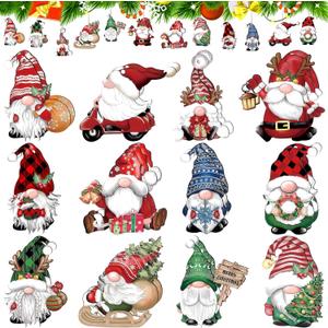 Christmas Gnome Ornaments, Tree Wreaths Gnome Wooden Hanging Ornaments, Party Decorating Supplies Christmas Ropes Decoration Crafts (Colorful)