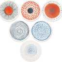 AD Set of 6 Coasters for Drinks Absorbing Round Ceramic Stone Coaster with Cork Base Tabletop Protection Mat for Mugs and Cups,Office,Kitchen (Colorful Series)