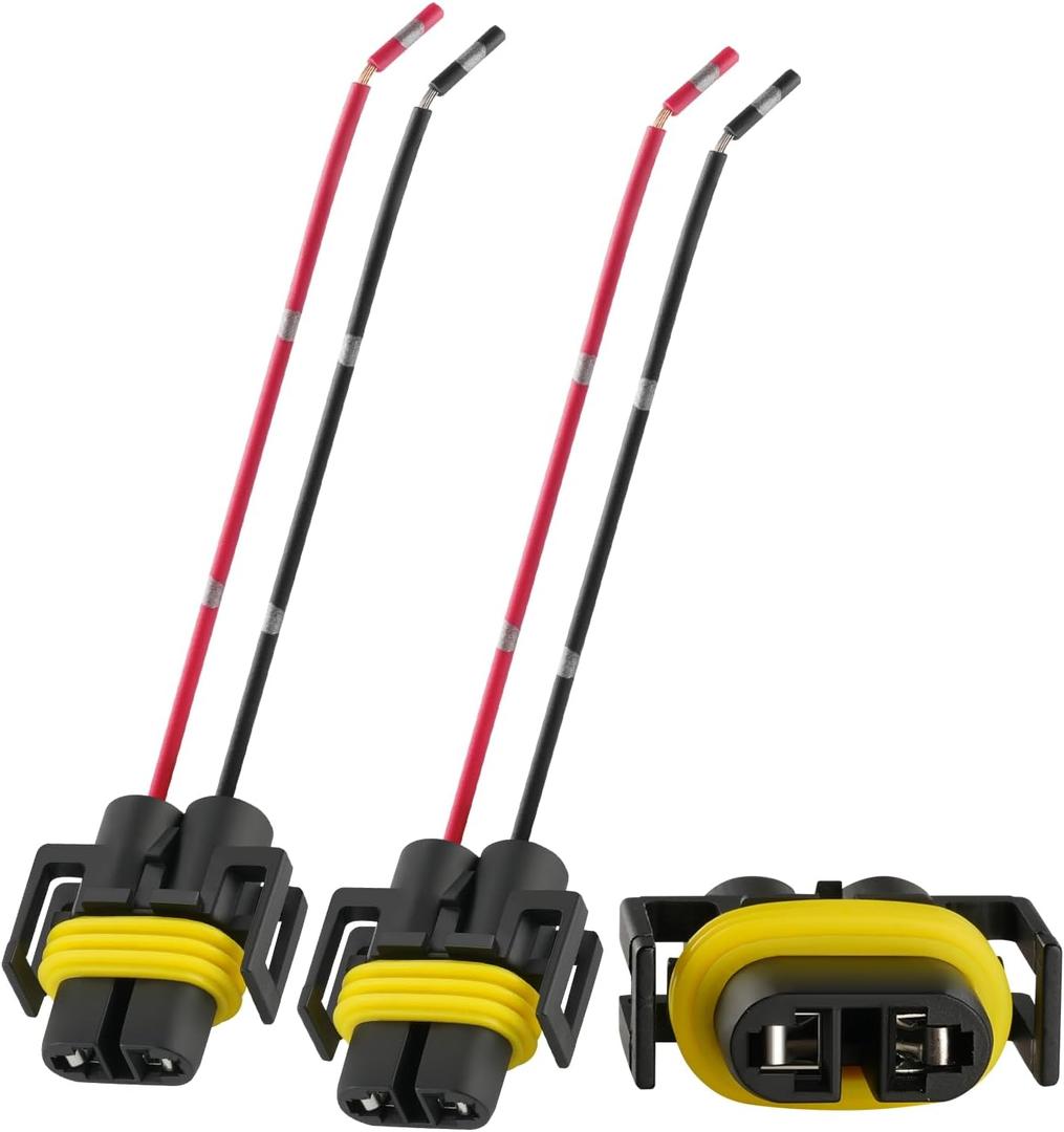 iBrightstar H11 H9 H8 880 881 Female Nylon Adapter Wiring Harness Sockets Wire for Headlights or Fog Lights