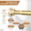 AIZESI Gold Tension Curtain Rod 30-63Inch 1PCS,Spring Tension Rod No Drilling Non-Slip Adjustable Tension Curtain Rod,Spring Loaded Rod Extendable Tension Rod For Windows Doorway Bedroom
