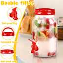 Havawish 2 Pcs 1 Gallon Plastic Beverage Dispenser with Spigot Clear Summer Kitchen Fridge Drink Dispenser for Parties Lemonade Juice Tea Beer Cold Water (Red,Cylinder)