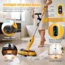 Cordless Electric Mop for Dewalt 20V Battery (NO Battery), 2 in 1 Spin Mop & Electric Floor Scrubber Machine with LED Light & Water Spray, 800 RPM Rotating Electric Mops for Floor Cleaning (Yellow)
