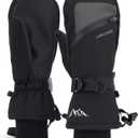 Winter Ski Mittens for Men Women Cold Weather- Warm Snowboard Mittens Gloves Waterproof Snow Sports Mitts Gloves (Small-Medium, Black)
