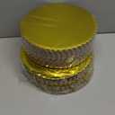 Nuenen 50 Pack 10 inch Gold Cake Boards Cardboard Cake Rounds Circle Rounds Cake Boards Scallop Edge Cakeboard Disposable Base Grease Proof Cardboard suitable for Wedding Birthday Decorating