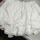Aoudery Flowy Shorts for Women Casual Boho Ruffle Tiered Skorts High Waist Mini Skirts Golf Tennis Crochet Shorts (Medium)