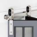 40" Brushed Nickel Bifold Sliding Barn Door Hardware Track Kit,Side Mounted J Shape Roller,Smoothly and Quietly,Assembly Easy,Fit Double 18" Bi-Folding Doors (Door Not Included)