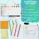 QUOKKA Reward Chart for Kids - Magnetic Behavior Chore Chart for Kids at Home - Dry and Erase Routine and Responsibility - Use 84 Magnets & 102 Stars - from Toddlers to Teens - Extended Version