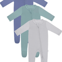 RRP Unisex Baby Footies Pajamas,Rayon Derived From Bamboo,Buttery Soft Sleep 'N Play PJs,2-Way Zipper Closure, 9-12M