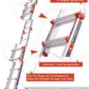 LANBITOU Ladder, A Frame 5 Step Ladder Extension, 17 Ft Anti-Slip Multi Position Ladder, Storage Folding Ladder, 330 lbs Security Load Telescoping Aluminum Ladders for Stairs Home Indoor Outdoor Roof