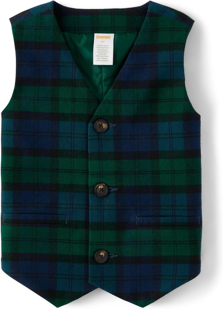 And Toddler Dressy Vests (12-18 Months, Noelle Plaid)