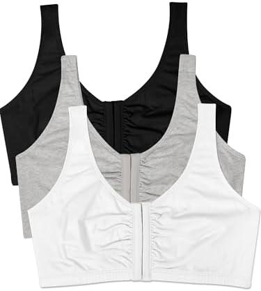 Fruit of the Loom Women's Multi-Pack Front Closure Cotton Bra 36