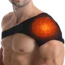 Shoulder Heating Pad - 3-Temperature USB Rechargeable, Adjustable Heat Wrap for Men & Women, Portable Cordless Shoulder Warmer(1 PCE Black)