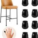 20 Pcs Black Extra Small Skinny Chair Leg Floor Protectors for Hardwood Floors, Upgraded Rubber Chair Leg Caps with Felt, Round Furniture Leg Feet Covers, No Scratches Reduce Noise (Fit 0.4"-0.5")