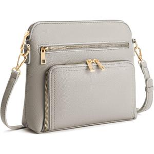 Crossbody Purses for Women Small Crossbody Bags for Women with Built in RFID Wallet (Grey)