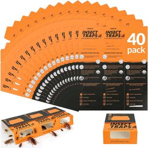40 Pack Roach Traps, Cockroach Traps Indoor,Glue Roach Traps,Indoor Roach Trap for Home, Garage & Shed, Pest Control for Home,Child & Pets Safe