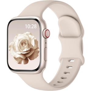 Sport Silicone Band Compatible with Apple Watch Bands 40mm 38mm 41mm 44mm 45mm 46mm 42mm 49mm for Women Men, Soft Wristband Water-proof Strap for iWatch Bands Series 11 10 9 8 7 6 5 4 3 2 1 Ultra SE