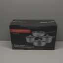 Stainless Steel Pots and Pans Set, 7-Piece Kitchen Cookware Sets with Glass Lids, Stay-Cool Handle, Oven Safe, Works with Induction/Electric and Gas Cooktops, Dishwasher