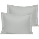 NTBAY Cotton Standard Pillow Shams - 500 Thread Count Egyptian Cotton Full/Queen Sham Covers, 2 Pack Super Soft and Breathable Inches Oxford Pillowcases, Light Grey