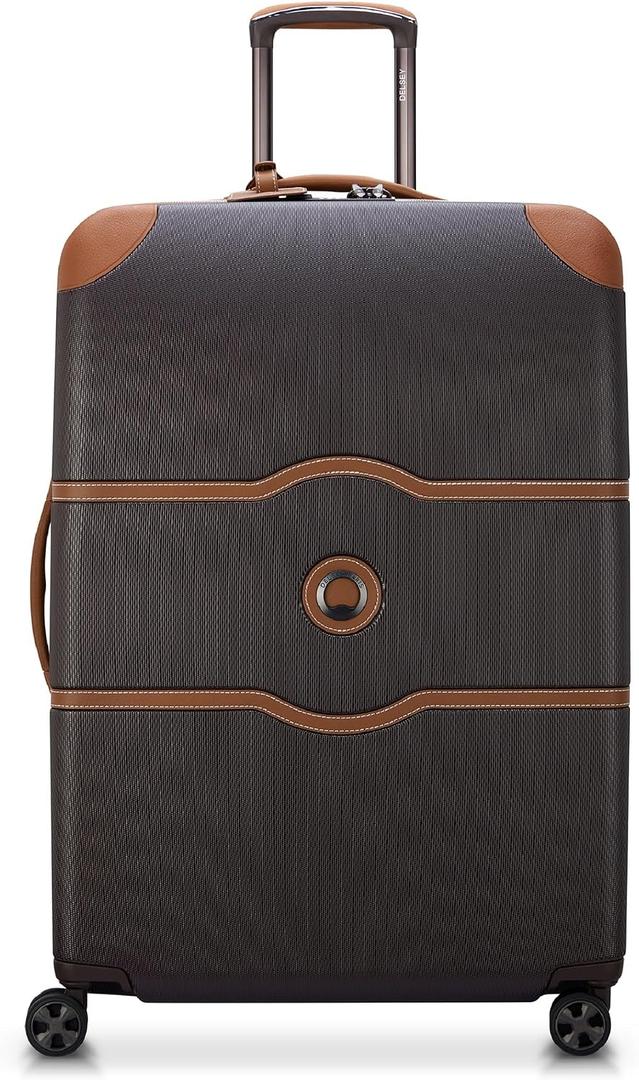 DELSEY PARIS Chatelet Air 2.0 - Hardside Checked Luggage 28 Inch Large - TSA Lock - 360 Spinner Wheels- Polycarbonate Travel Suitcase  Chocolate Brown