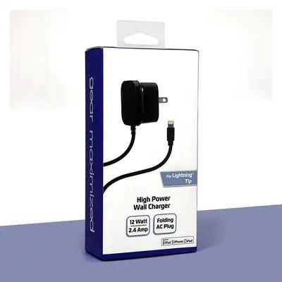 ZGear Lightning Cable High Power Wall Charger - Black, 5 ft