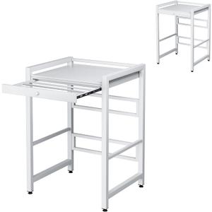 Over The Washer and Dryer Storage Shelf, Washing Machine Storage Utility Rack with Countertop, Washing Machine Storages Stand White