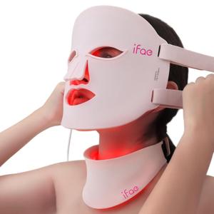 Red Light Therapy Mask for Face and Neck, 7 Colors Led Face Mask Light Therapy with Eye Protection and Remote, Rechargeable Ergonomic Design for True Anti-Aging Skincare at Home