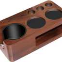 Espresso Tamping Station,Multifunctional Tamping Station,Non-slip Tamper Station,Espresso Station fit for storage 51-58mm Tamper Distributor Portafilter,Walnut Tamper Holder,Coffee Portafilter Holder