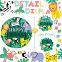 3 x 18 Inch Animals Balloon, Jungle Safari Theme Birthday Party Decorations, Lions Zebra Elephant Monkey Leopard Foil Balloons, Wild One Zoo Birthday Party Decor Supplies