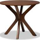 Baxton Studio Kenji Modern and Contemporary Walnut Brown Finished 35-Inch-Wide Round Wood Dining Table