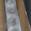 Farmhouse Vanity Light for Bathroom, 5-Light White Wood Bathroom Vanity Light Fixtures Over Mirror, Rustic Sconces Wall Lighting with Metal Lampshade for Living Room, Bedroom, Hallway