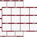 32" x 48" SwiftGlimpse 2026 Wall Calendar Erasable Jumbo XL Wet & Dry Erase Laminated 12 Month Annual Yearly Wall Planner, Reversible, Horizontal/Vertical, Maroon